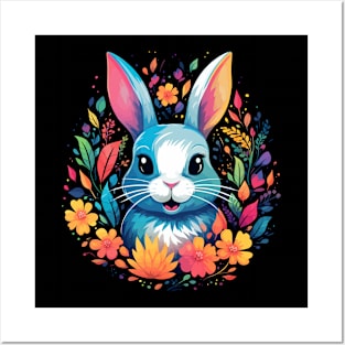 Rabbit Happiness Posters and Art